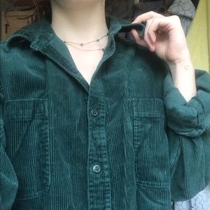 Green Corduroy Button-Down